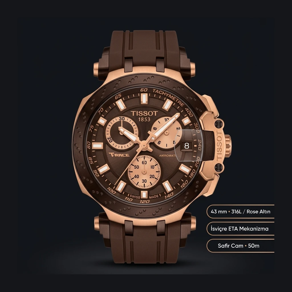 Tissot T-Race Kahve Chronograph Eta Saat