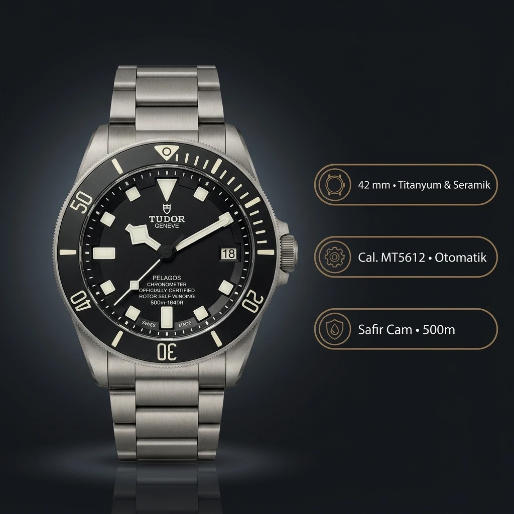 Tudor Pelagos Siyah Kadran Çelik Parlak Super Clone ETA Saat