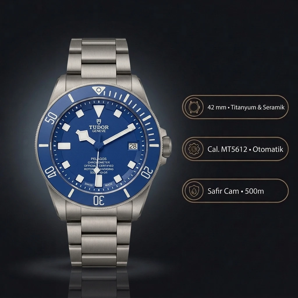 Tudor Pelagos Siyah Kadran Mat Çelik Super Clone ETA Saat
