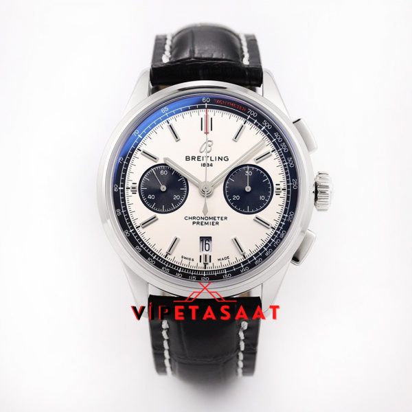 Breitling Premier Chronograph B01 Beyaz Kadran Clone ETA