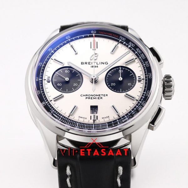 Breitling Premier Chronograph B01 Beyaz Kadran Clone ETA