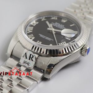 Rolex Datejust Tırtıklı Bezel Roma Rakamlı Siyah Kadran Eta