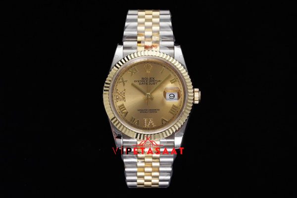 Rolex Datejust 36mm Taşlı Roma Rakamlı Kadran Super Clone