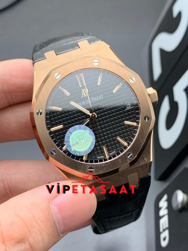 Audemars Piguet Siyah Kadran Rose Royal Oak Super Clone ETA