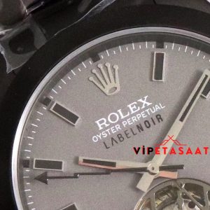 Rolex Label Noir Tourbillon Siyah Çelik Kasa Super Clone ETA