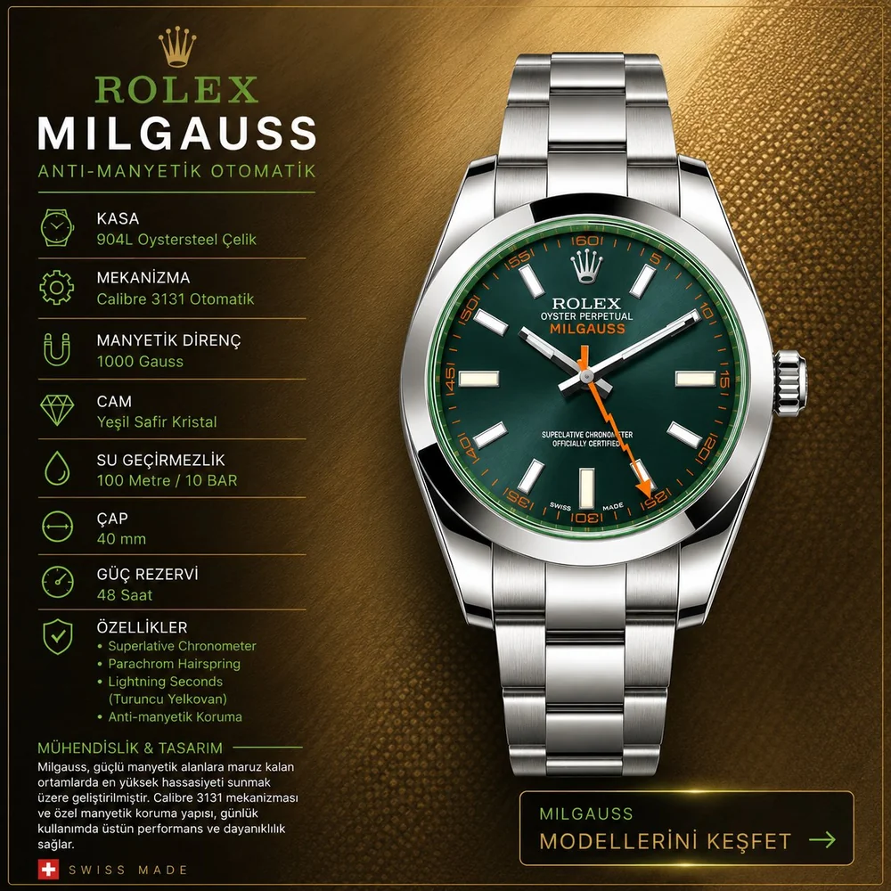 Rolex Milgauss eta saat modelleri - Vipetasaat