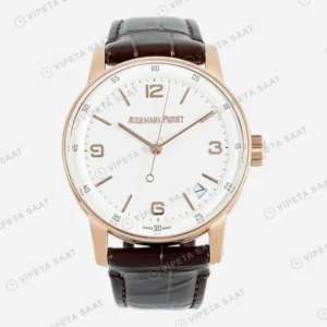 Audemars Piguet Code 11.59 Beyaz Kadran 15210or 41mm Rose Aps Factory 4302 Super Clone ETA Saat detay 9