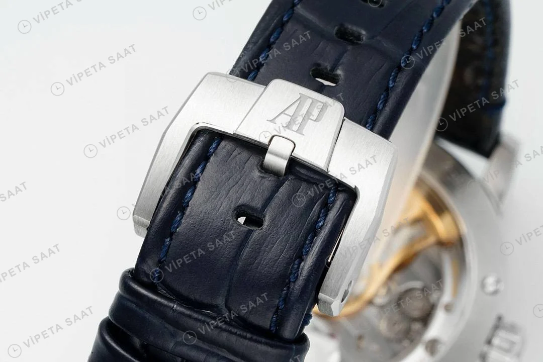 Audemars Piguet Code 11.59 Mavi Kadran 15210bc 41mm Aps Factory 4302 Super Clone ETA Saat detay 6