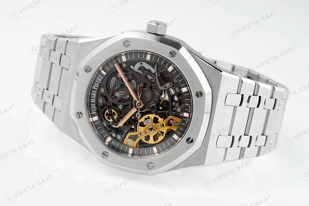 Audemars Piguet Royal Oak 15407 İskelet Çelik 41mm Super Clone ETA Saat detay 5