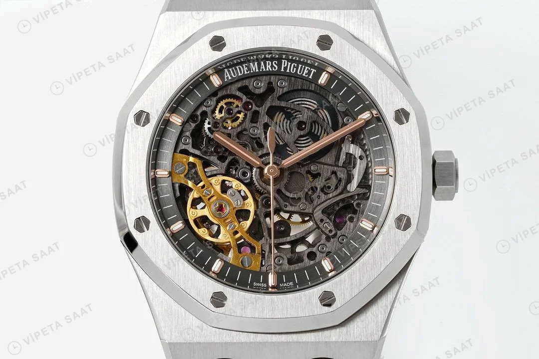 Audemars Piguet Royal Oak 15407 İskelet Çelik 41mm Super Clone ETA Saat detay 7