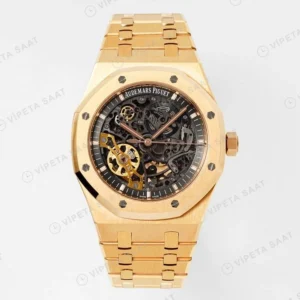 Audemars Piguet Royal Oak 15407 İskelet Rose Gold 41mm Super Clone ETA Saat karşıdan görünüm