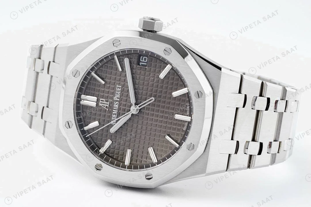 Audemars Piguet Royal Oak 15500 Gri Kadran Çelik 41mm Super Clone ETA Saat detay 6
