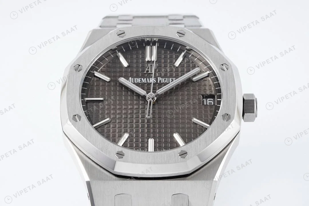 Audemars Piguet Royal Oak 15500 Gri Kadran Çelik 41mm Super Clone ETA Saat detay 7