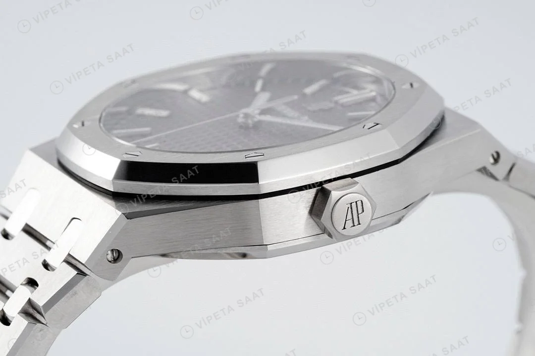 Audemars Piguet Royal Oak 15500 Gri Kadran Çelik 41mm Super Clone ETA Saat detay 9