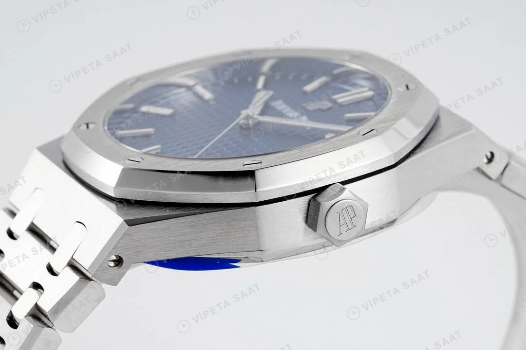 Audemars Piguet Royal Oak 15500 Mavi Kadran Çelik 41mm Super Clone ETA Saat detay 7