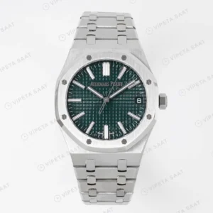 Audemars Piguet Royal Oak 15500 Yeşil Kadran Çelik 41mm Super Clone ETA Saat karşıdan görünüm