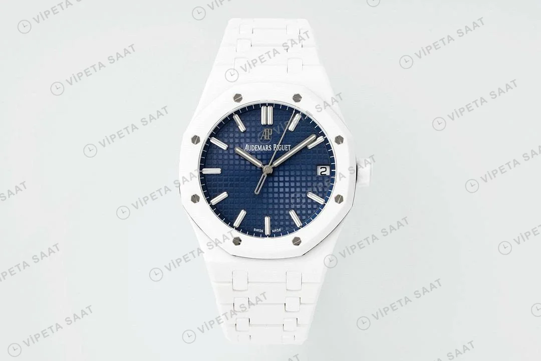 Audemars Piguet Royal Oak 15503bc Mavi Kadran Aps Factory Full Seramik 4302 Super Clone ETA Saat yan görünüm