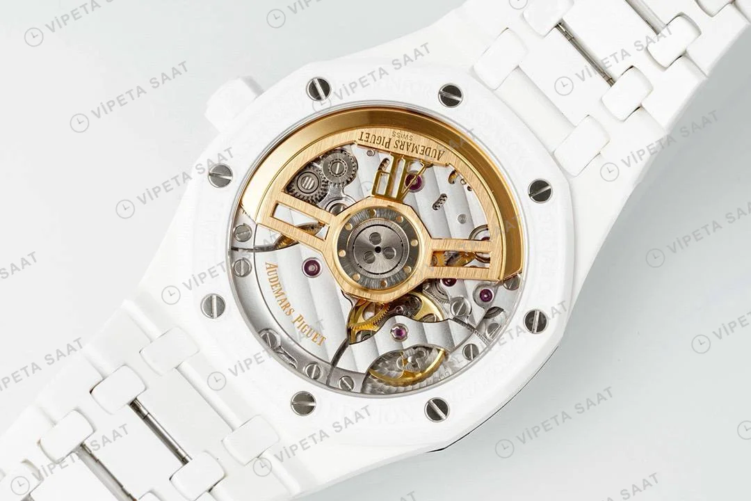 Audemars Piguet Royal Oak 15503bc Mavi Kadran Aps Factory Full Seramik 4302 Super Clone ETA Saat detay 6
