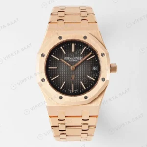 Audemars Piguet Royal Oak Jumbo Extra-Thin 16202OR 50. Yıl Gri Kadran 39mm Super Clone ETA Saat karşıdan görünüm