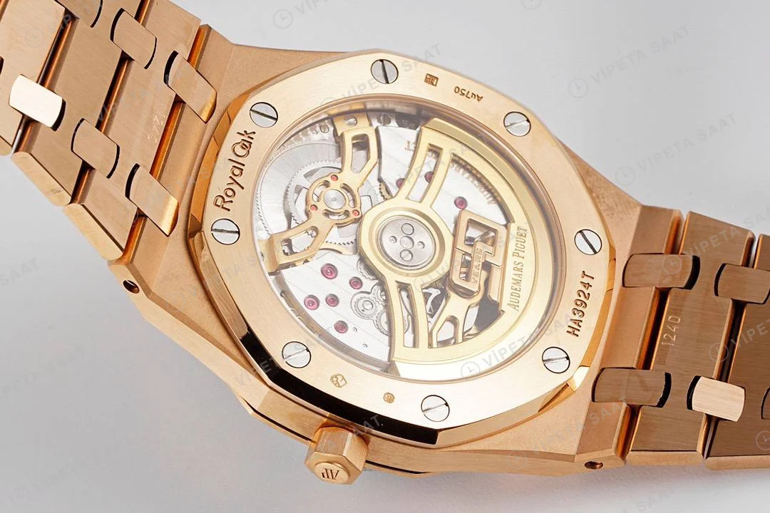 Audemars Piguet Royal Oak Jumbo Extra-Thin 16202OR 50. Yıl Gri Kadran 39mm Super Clone ETA Saat detay 4