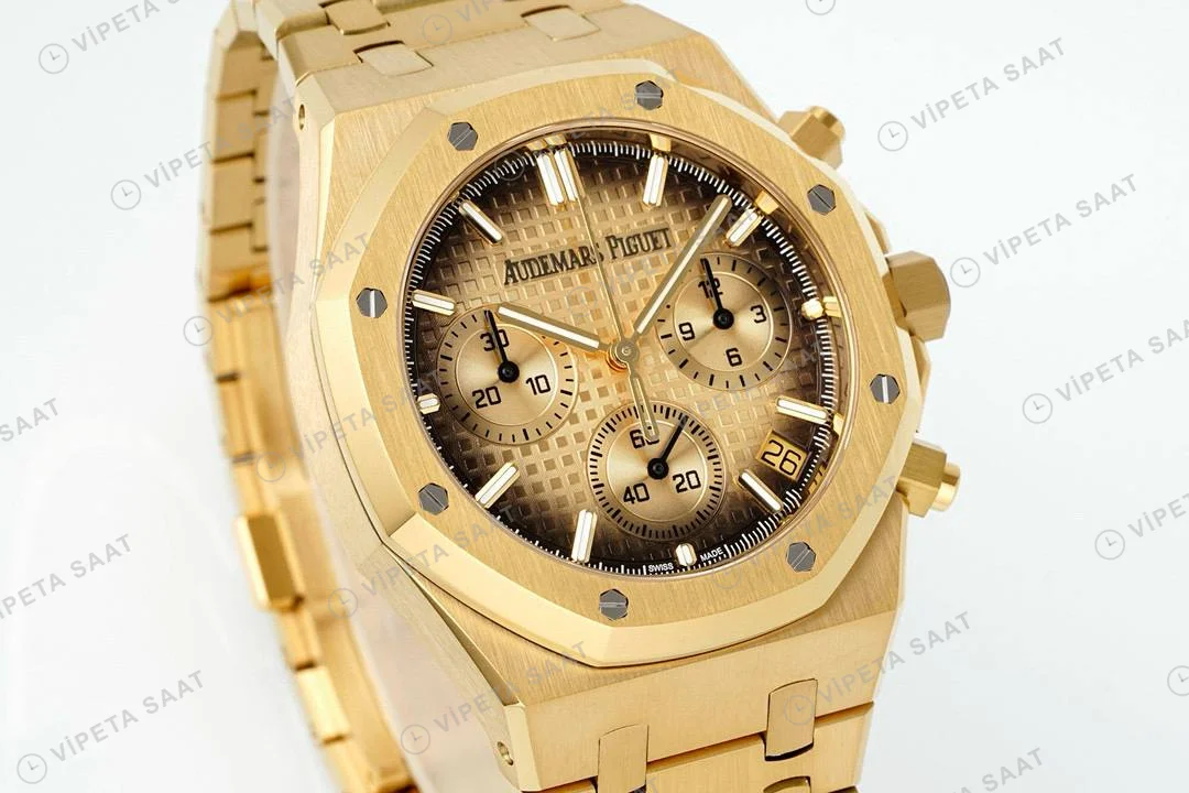 Audemars Piguet Royal Oak 26240ba Siyah Kenar Gold Kadran Aps Factory 4401 Super Clone ETA Saat detay 10