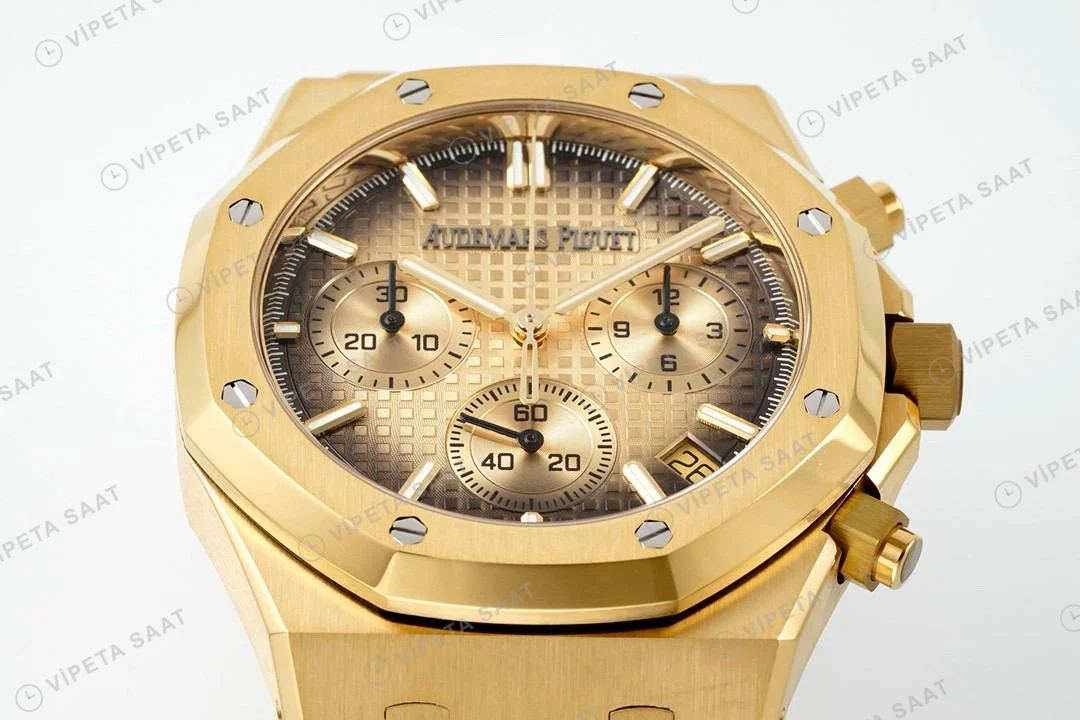 Audemars Piguet Royal Oak 26240ba Siyah Kenar Gold Kadran Aps Factory 4401 Super Clone ETA Saat yan görünüm