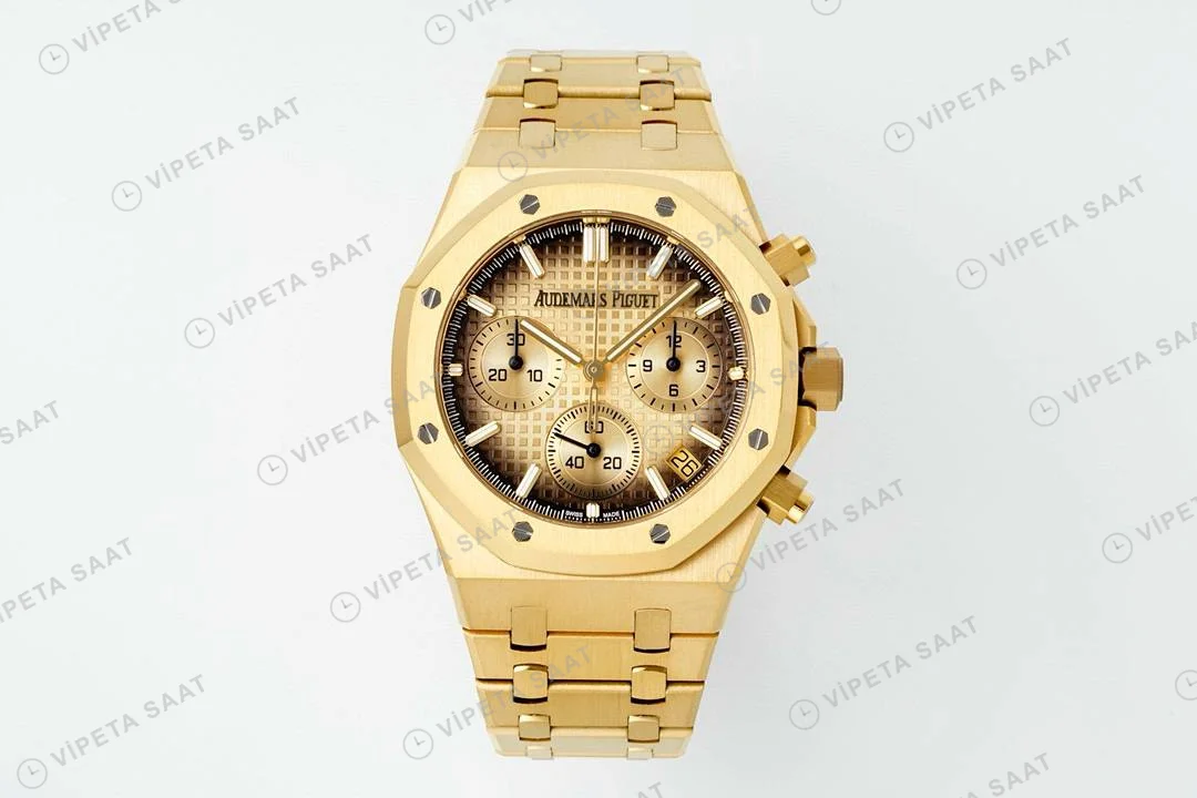 Audemars Piguet Royal Oak 26240ba Siyah Kenar Gold Kadran Aps Factory 4401 Super Clone ETA Saat detay 5