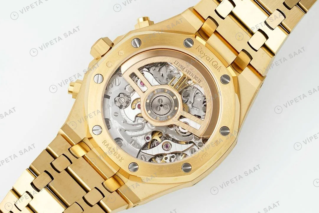 Audemars Piguet Royal Oak 26240ba Siyah Kenar Gold Kadran Aps Factory 4401 Super Clone ETA Saat detay 6
