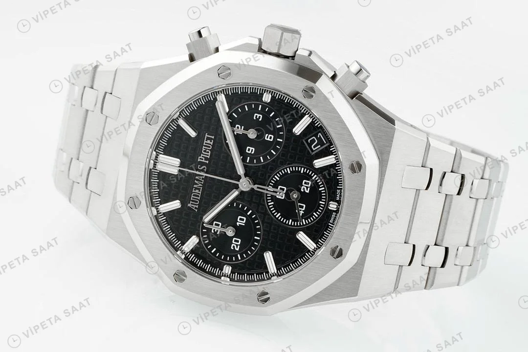 Audemars Piguet Royal Oak 26240st Siyah Kadran Aps Factory 4401 Super Clone ETA Saat detay 8