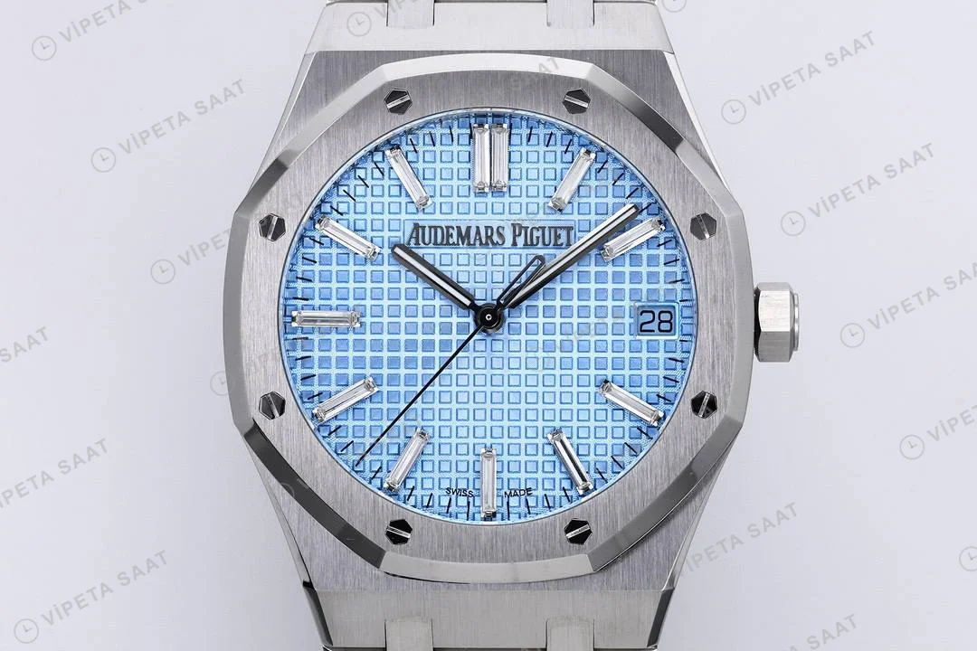 Audemars Piguet Royal Oak 41 Ice Blue 15510bc Super Clone ETA Saat detay 3