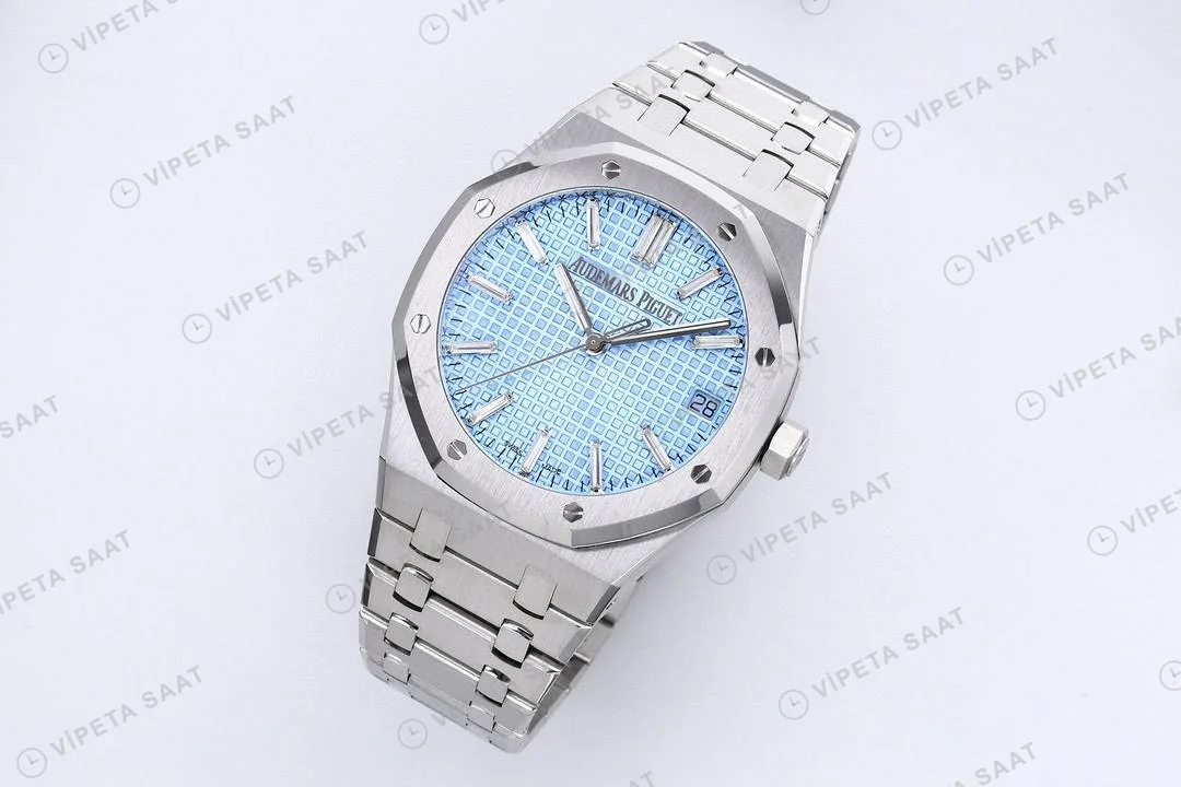 Audemars Piguet Royal Oak 41 Ice Blue 15510bc Super Clone ETA Saat detay 6