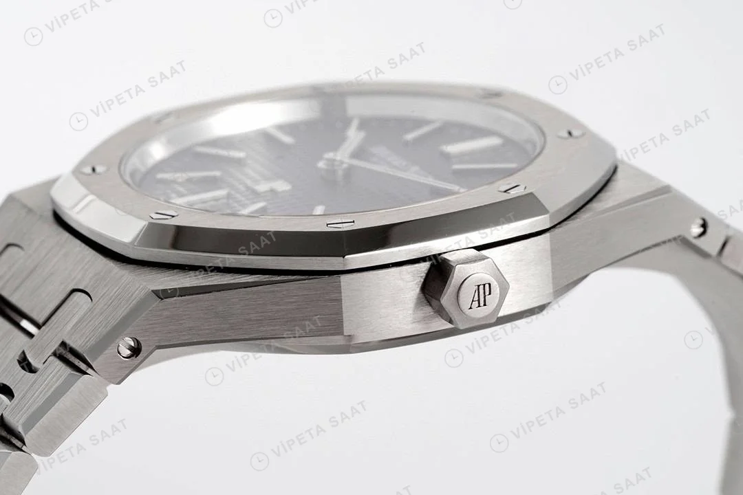 Audemars Piguet Royal Oak Jumbo Extra-Thin 16202 Mavi Kadran 39mm Super Clone ETA Saat detay 7