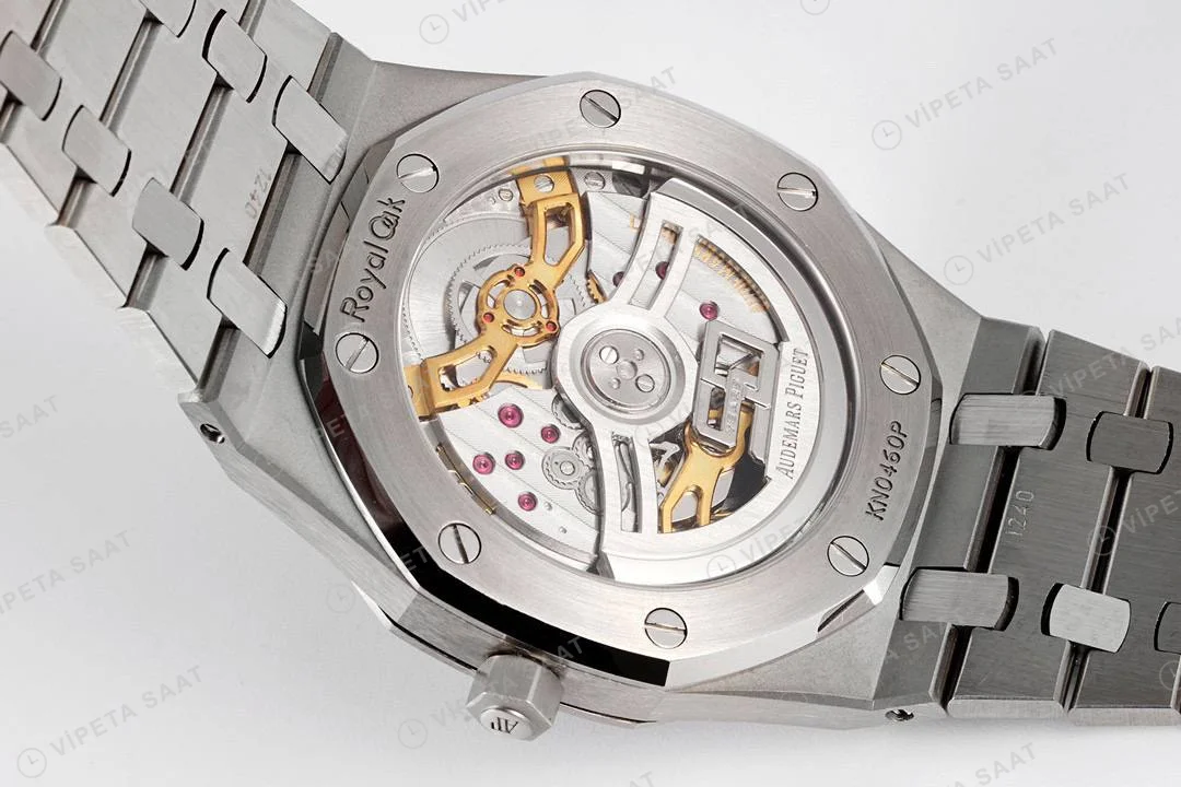Audemars Piguet Royal Oak Jumbo Extra-Thin 16202 Mavi Kadran 39mm Super Clone ETA Saat detay 9