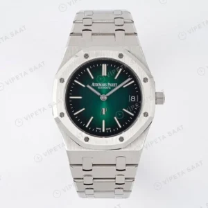 Audemars Piguet Royal Oak Jumbo Extra-Thin 16202PT Yeşil Kadran 39mm Super Clone ETA Saat detay 7