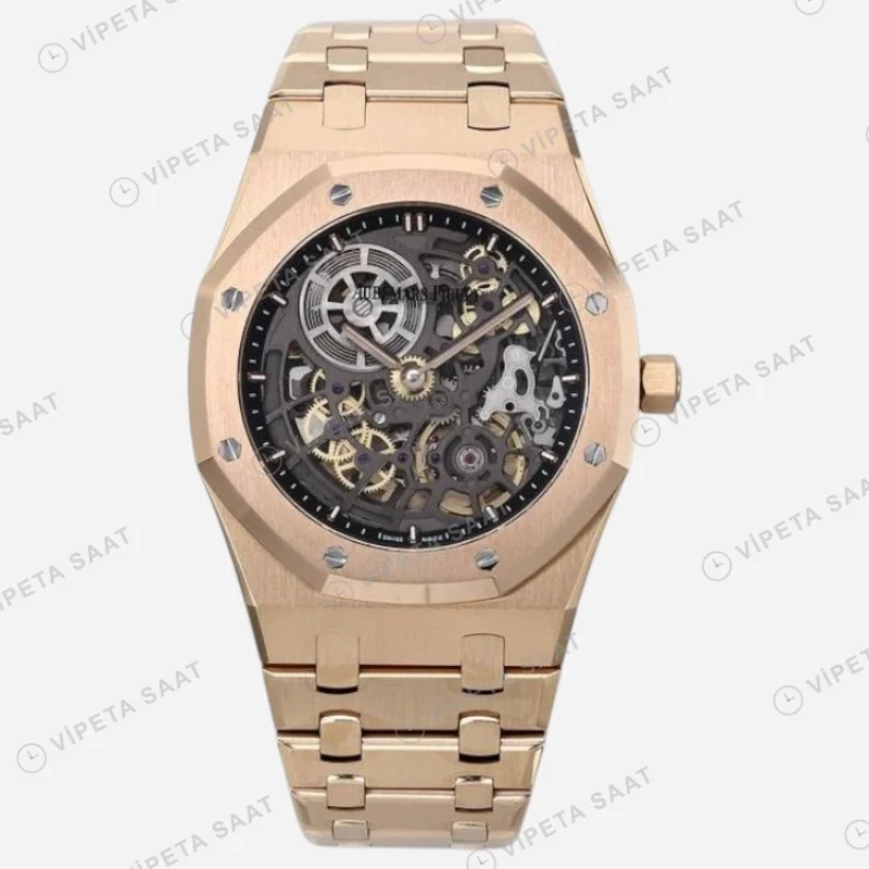 Audemars Piguet Royal Oak Jumbo 39 Extra Thin Rose 16204or Super Clone ETA Saat detay 11
