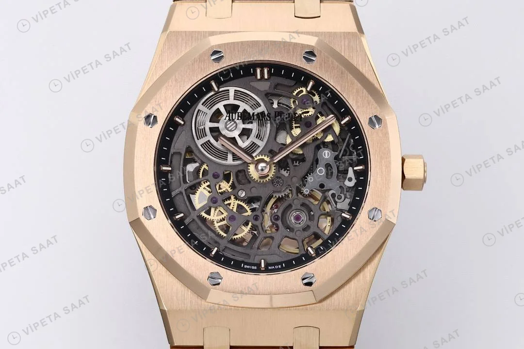 Audemars Piguet Royal Oak Jumbo 39 Extra Thin Rose 16204or Super Clone ETA Saat detay 3
