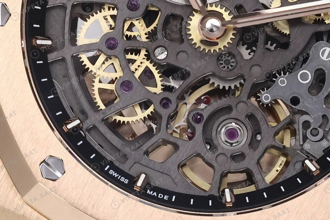 Audemars Piguet Royal Oak Jumbo 39 Extra Thin Rose 16204or Super Clone ETA Saat detay 4