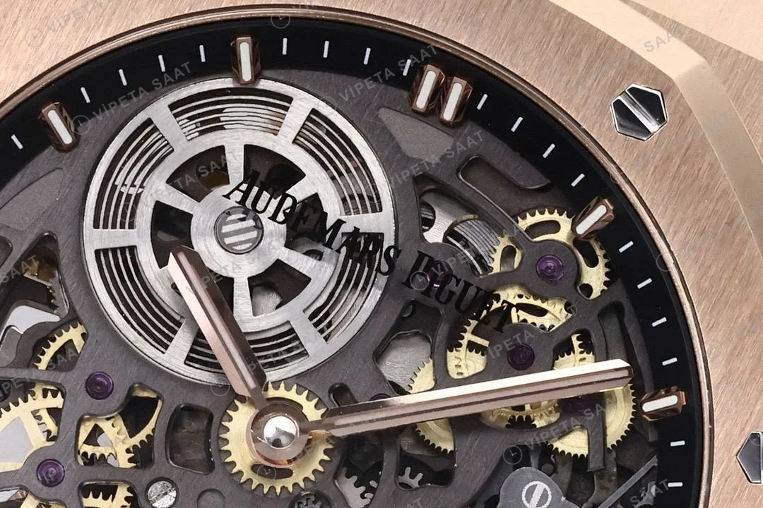 Audemars Piguet Royal Oak Jumbo 39 Extra Thin Rose 16204or Super Clone ETA Saat detay 5