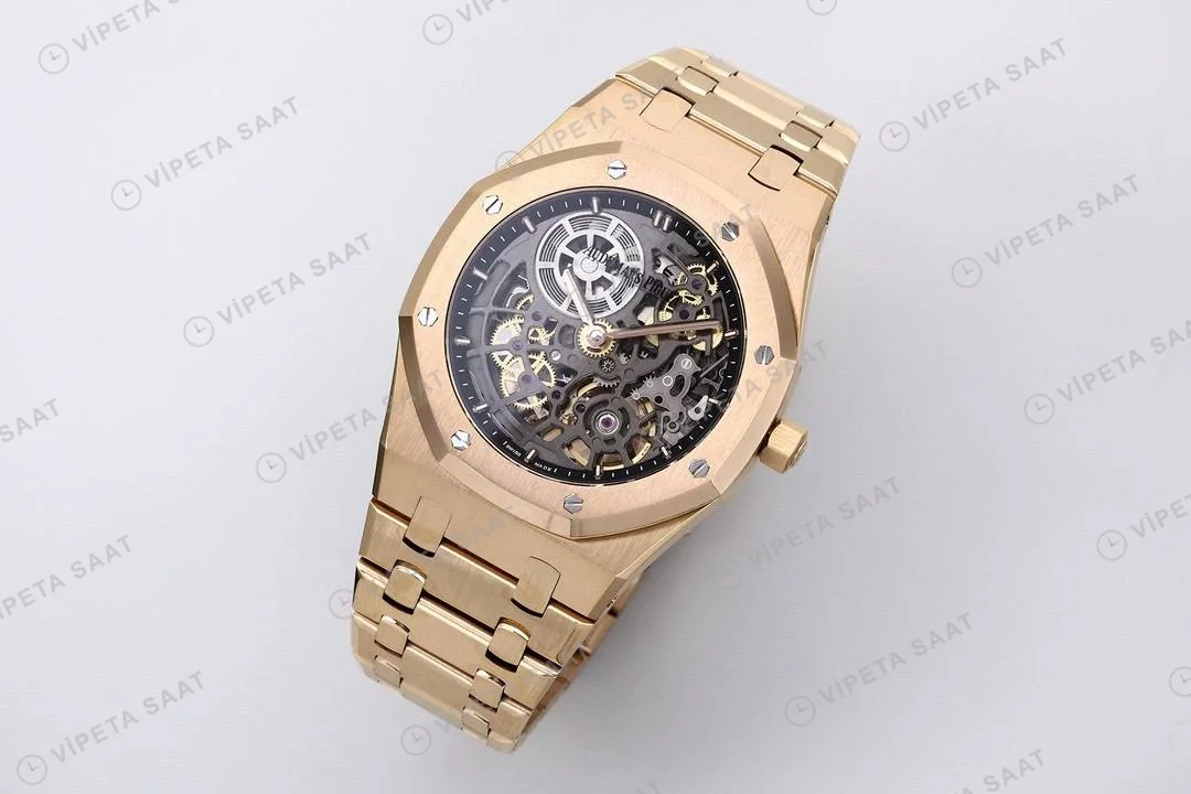 Audemars Piguet Royal Oak Jumbo 39 Extra Thin Rose 16204or Super Clone ETA Saat detay 6
