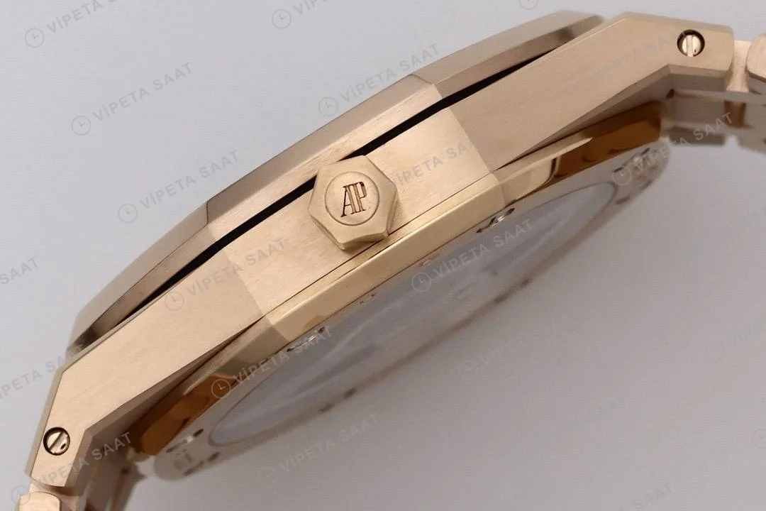 Audemars Piguet Royal Oak Jumbo 39 Extra Thin Rose 16204or Super Clone ETA Saat detay 7