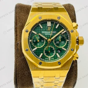 Audemars Piguet Royal Oak Kronograf 26331 Yeşil Kadran Gold 41mm Super Clone ETA Eta Saat detay 5