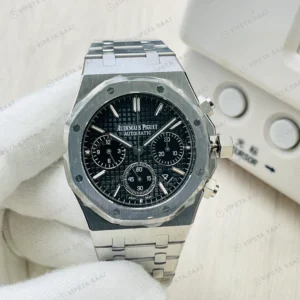 Audemars Piguet Royal Oak Kronograf Siyah Kadran Çelik 41mm Super Clone ETA Eta Saat detay 7
