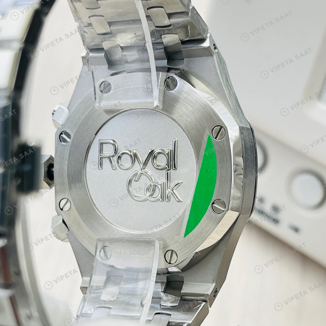Audemars Piguet Royal Oak Kronograf Siyah Kadran Çelik 41mm Super Clone ETA Eta Saat detay 9