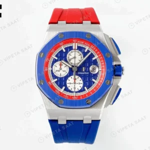 Audemars Piguet 26400 Royal Oak Offshore Blue-red 44mm Super Clone ETA Saat karşıdan görünüm