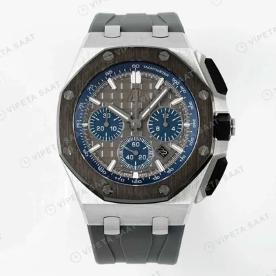 Audemars Piguet 26420 Royal Oak Offshore Gri Kadran 44mm Super Clone ETA Saat karşıdan görünüm