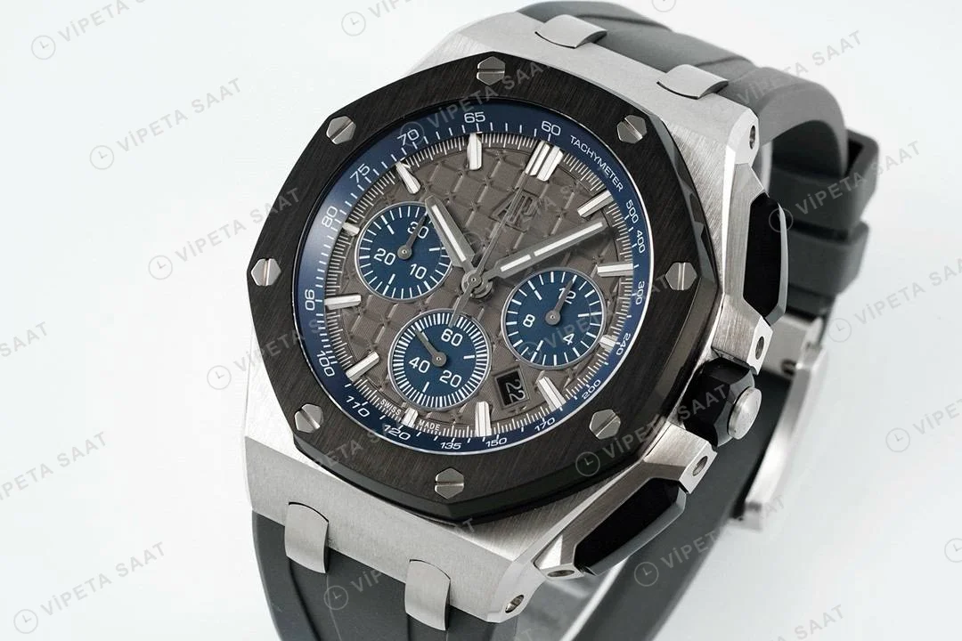 Audemars Piguet 26420 Royal Oak Offshore Gri Kadran 44mm Super Clone ETA Saat detay 9