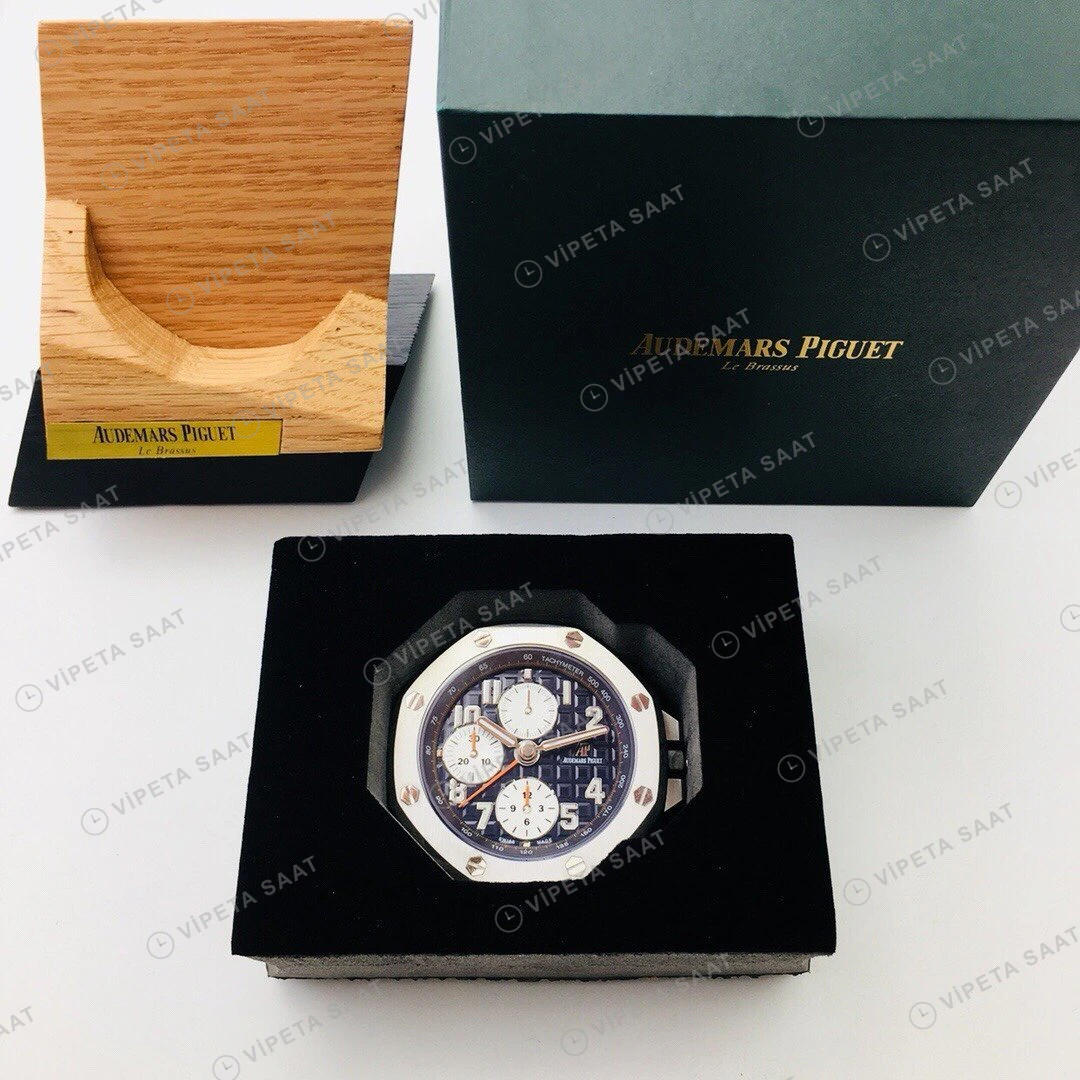 Audemars Piguet Royal Oak Offshore Kronograf Mavi Kadran Çelik 42mm Super Clone ETA Eta Saat yan görünüm