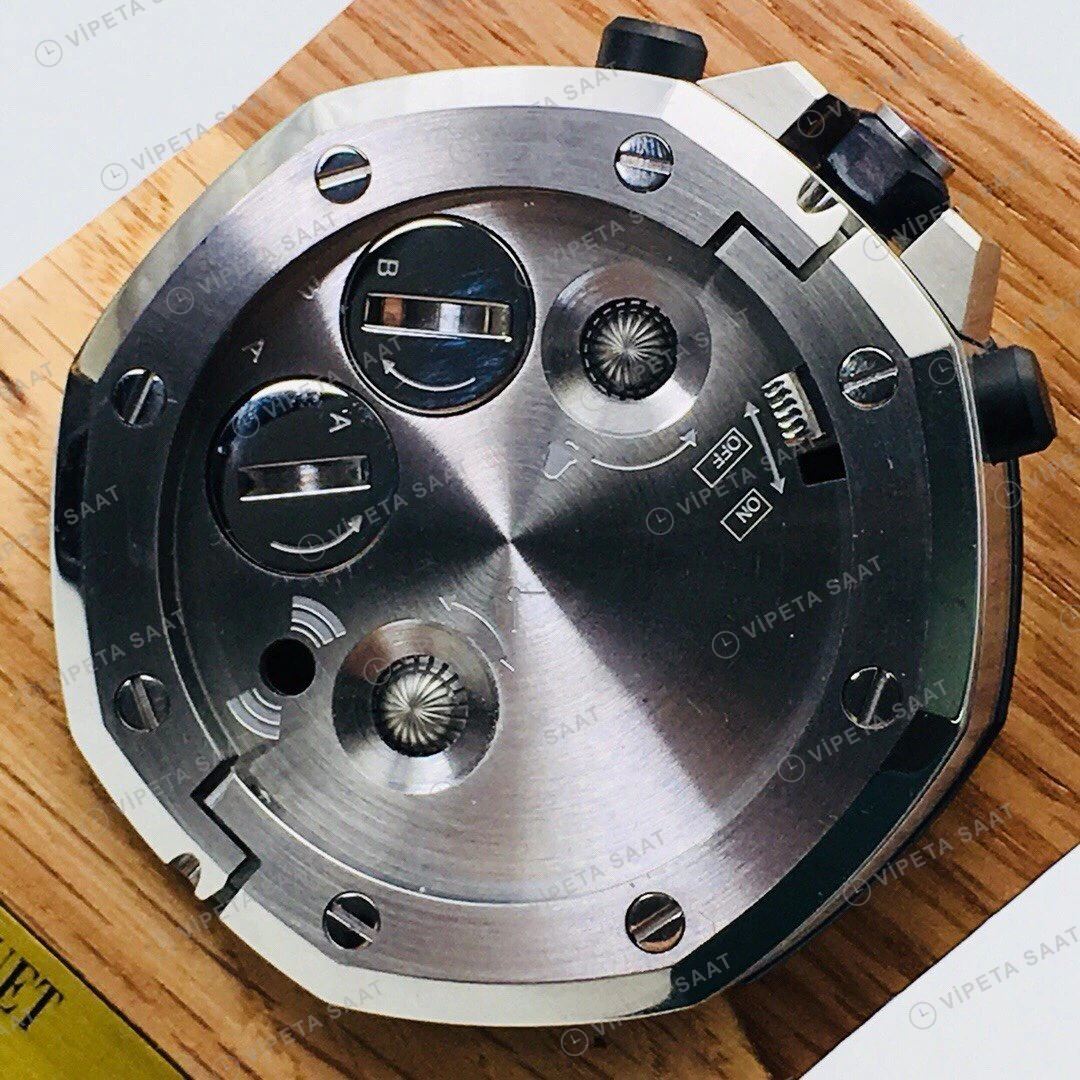 Audemars Piguet Royal Oak Offshore Kronograf Mavi Kadran Çelik 42mm Super Clone ETA Eta Saat detay 4