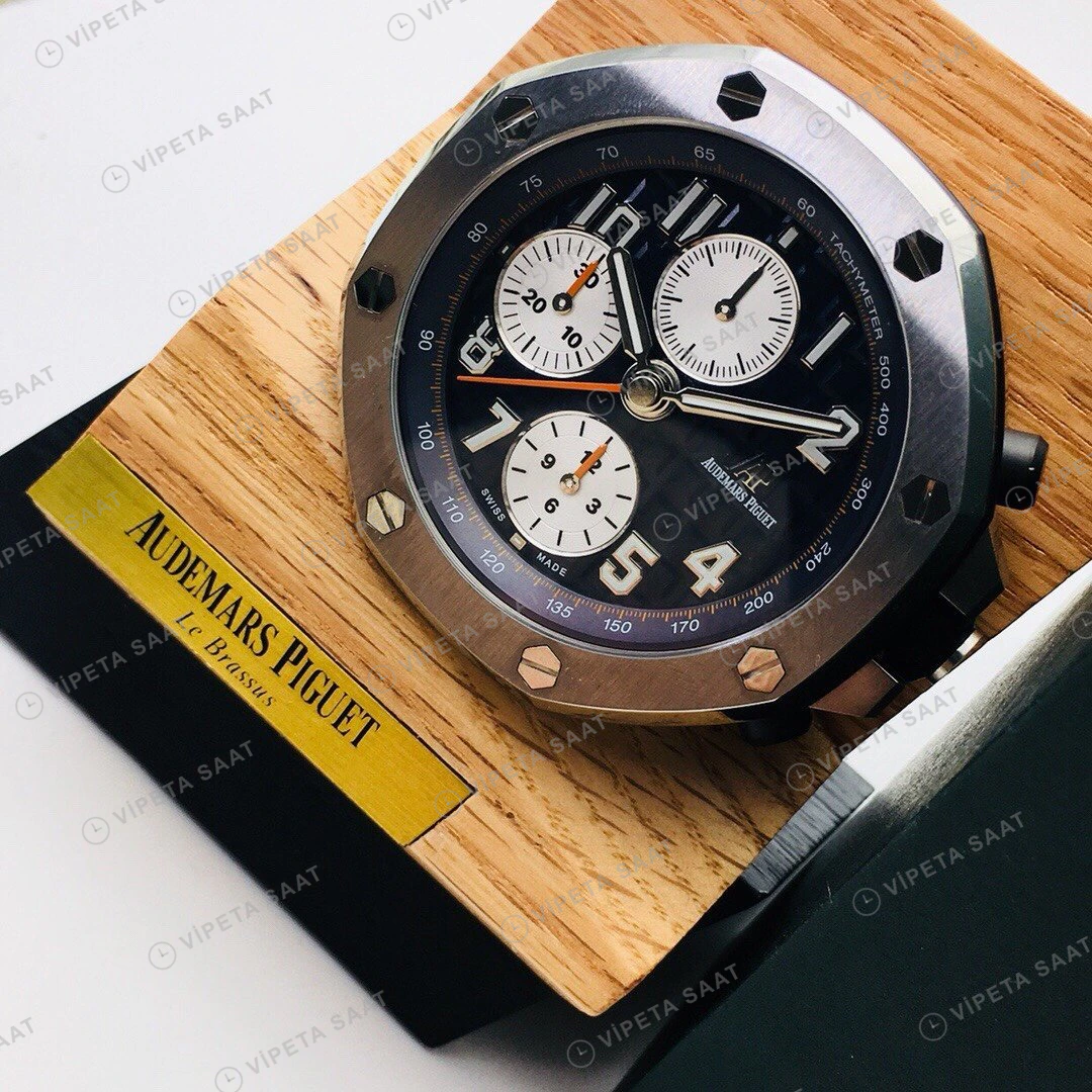 Audemars Piguet Royal Oak Offshore Kronograf Mavi Kadran Çelik 42mm Super Clone ETA Eta Saat detay 9