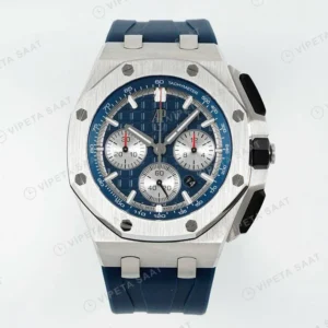 Audemars Piguet 26420 Royal Oak Offshore Mavi Kadran 44mm Super Clone ETA Saat karşıdan görünüm